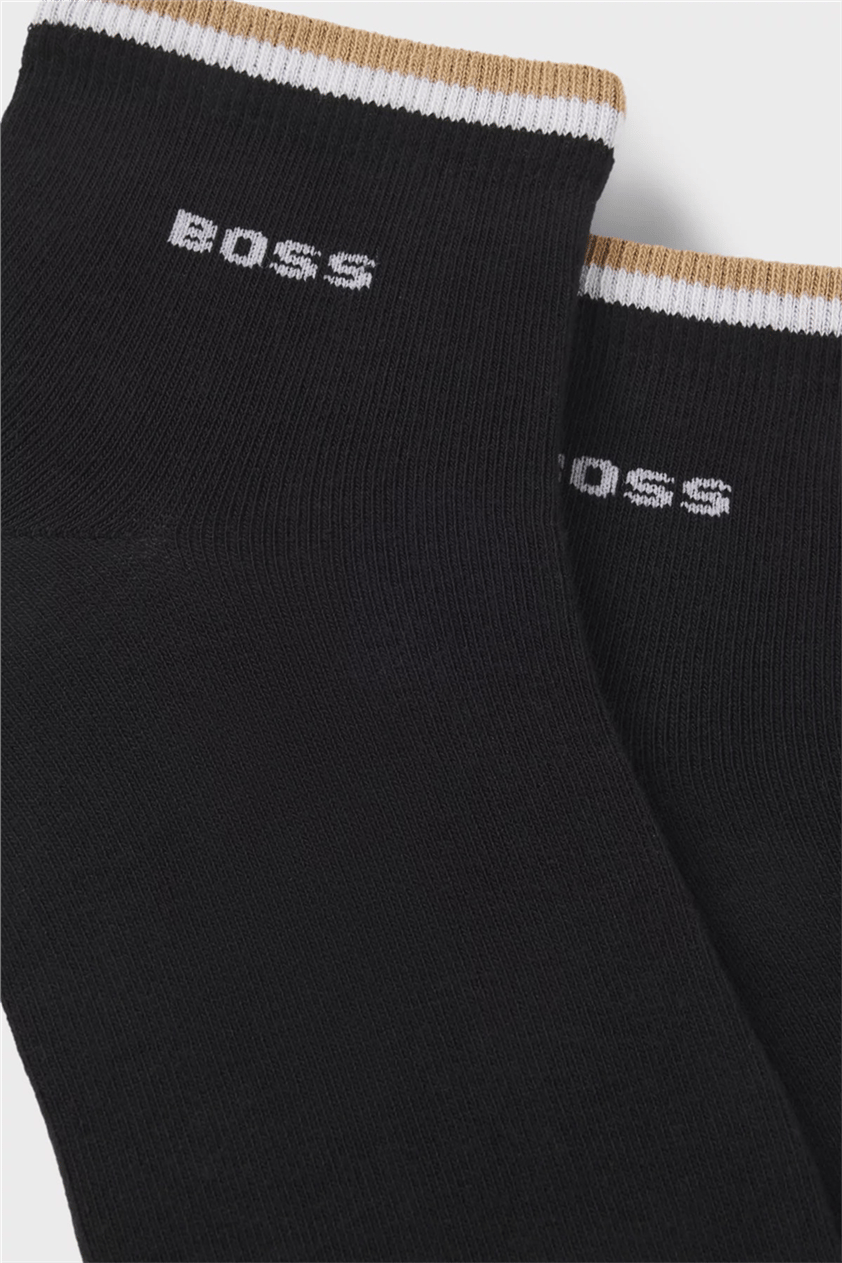 Boss Stripe Erkek 2li Çorap Siyah
