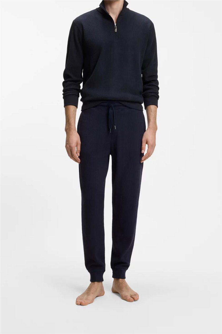 BOSS Structure 1/4 Zip Erkek Fermuarlı Sweatshirt Mavi
