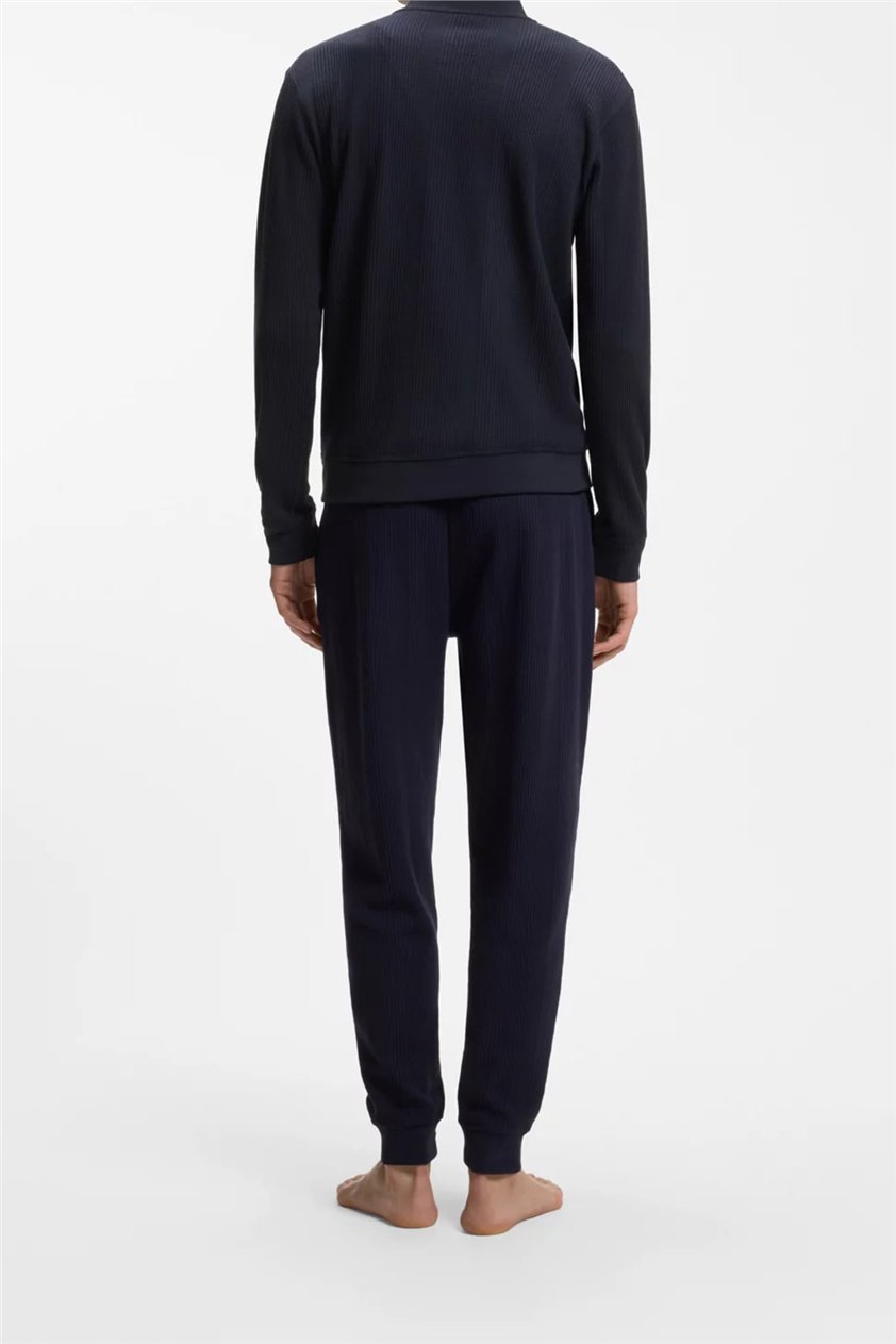 BOSS Structure 1/4 Zip Erkek Fermuarlı Sweatshirt Mavi