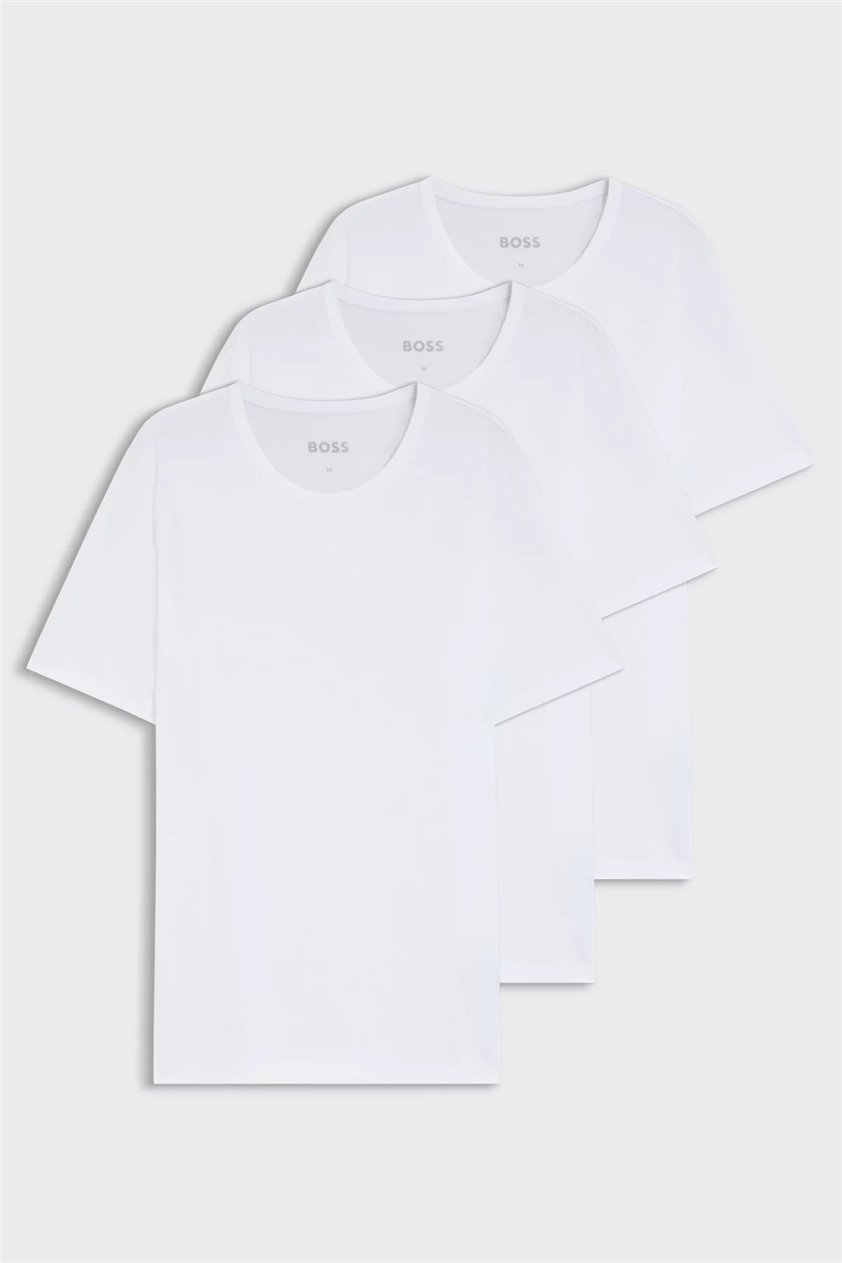 BOSS T-Shirt Rn 3P Classic Erkek 3lü Atlet Beyaz