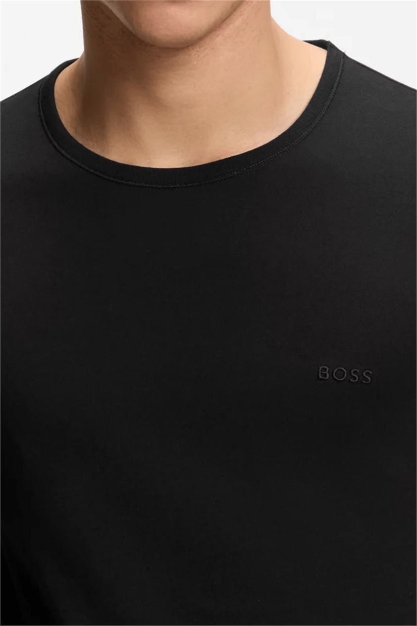 BOSS T-Shirt Rn 3P Classic Erkek 3lü Atlet Siyah