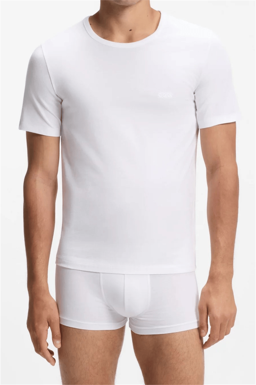 BOSS T-Shirt Rn 3P Classic Erkek 3lü Atlet Beyaz