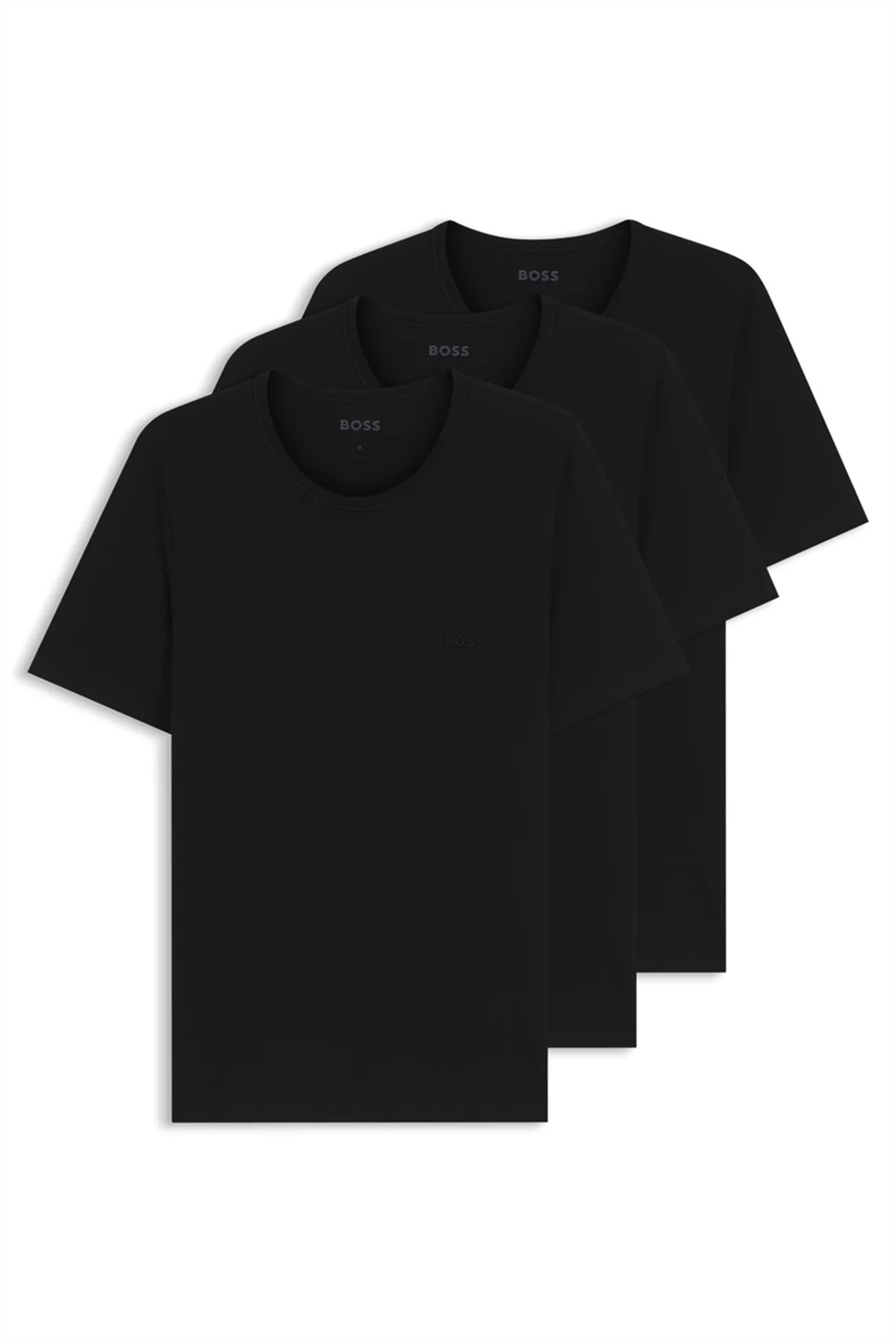BOSS T-Shirt Rn 3P Classic Erkek 3lü Atlet Siyah