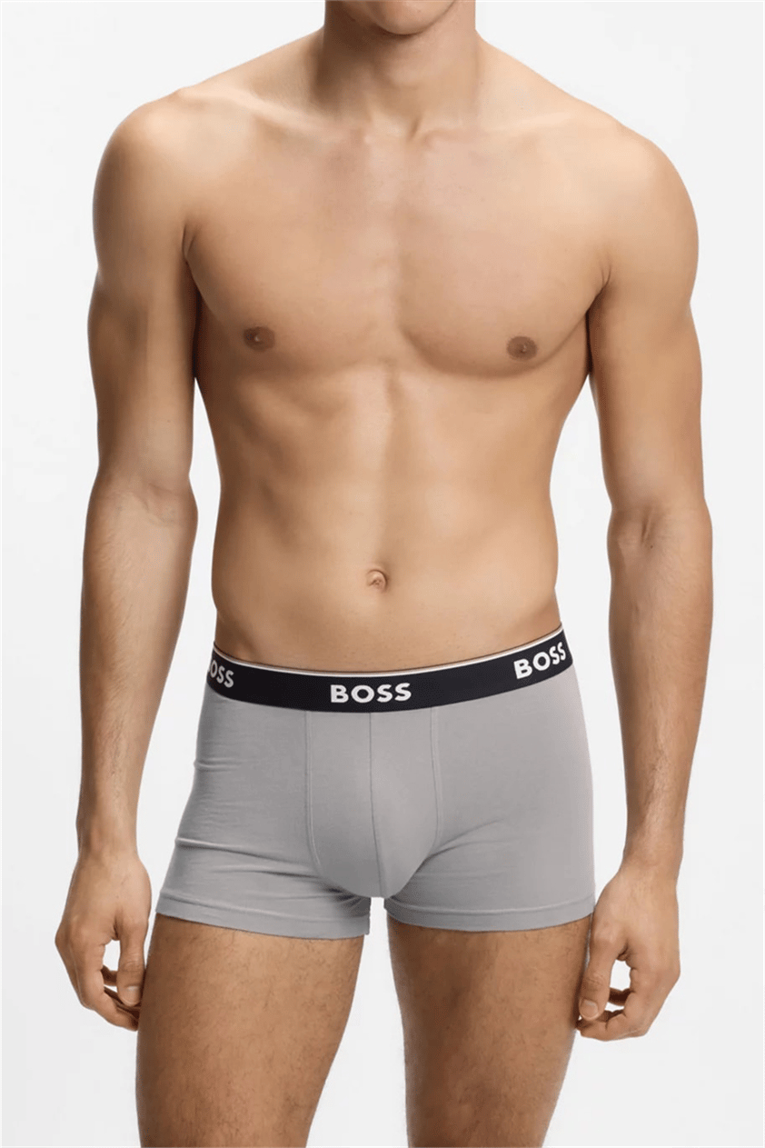Boss Trunk 3P Power Desig Erkek 3lü Boxer Gri