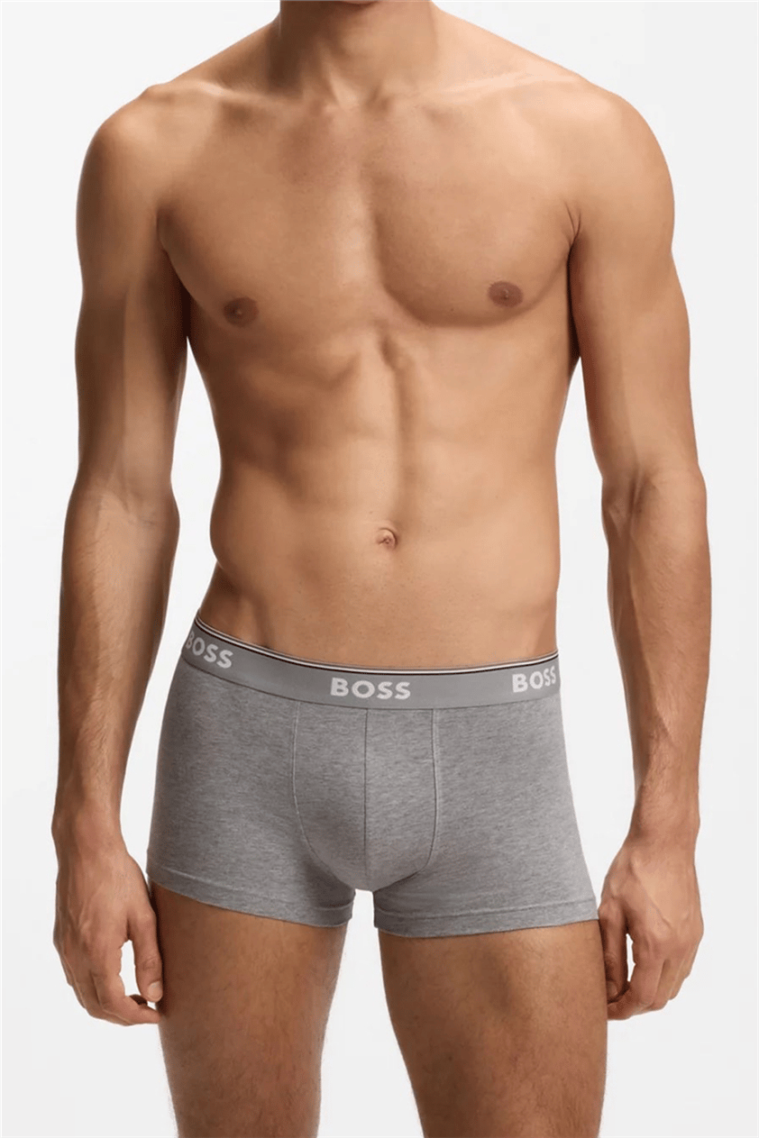 Boss Trunk 3P Power Erkek 3lü Boxer Gri