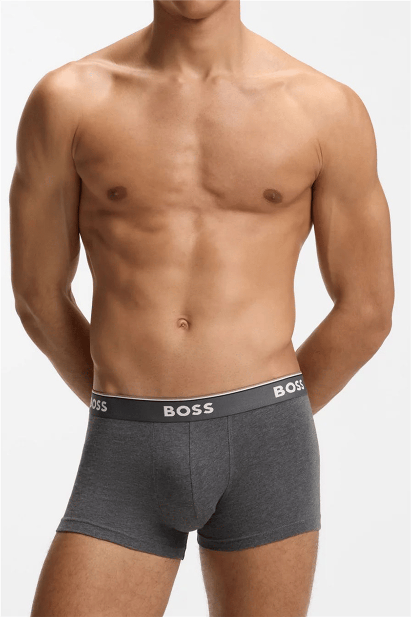 Boss Trunk 3P Power Erkek 3lü Boxer Gri