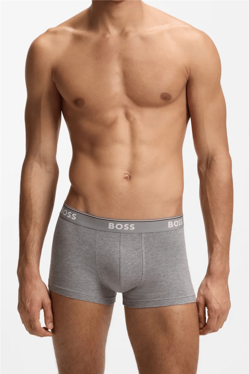 Boss Trunk 3P Power Erkek 3lü Boxer Gri