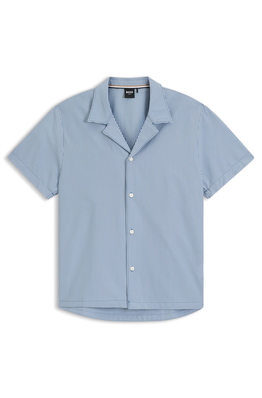 Boss Velvetfish Shirt Erkek Bisiklet Yaka T-Shirt Mavi