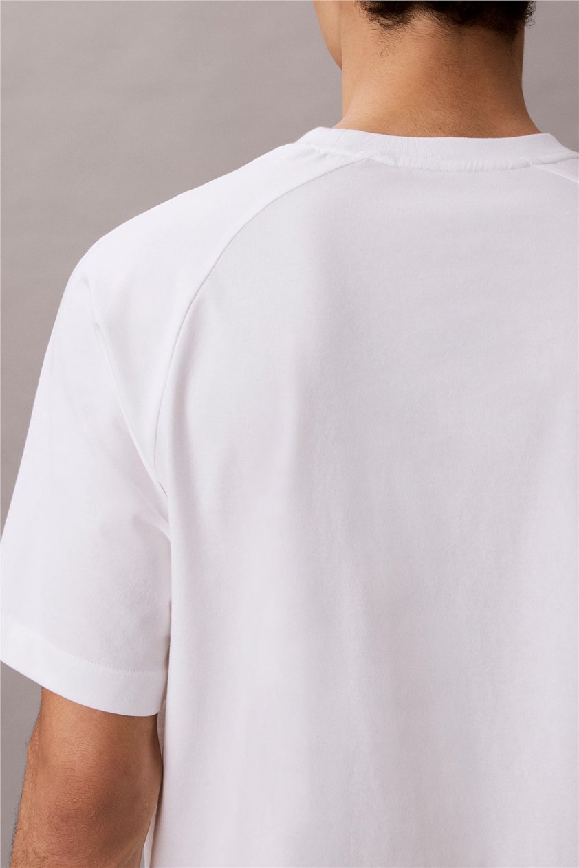 Calvin Klein Active Top Erkek Bisiklet Yaka T-Shirt Beyaz