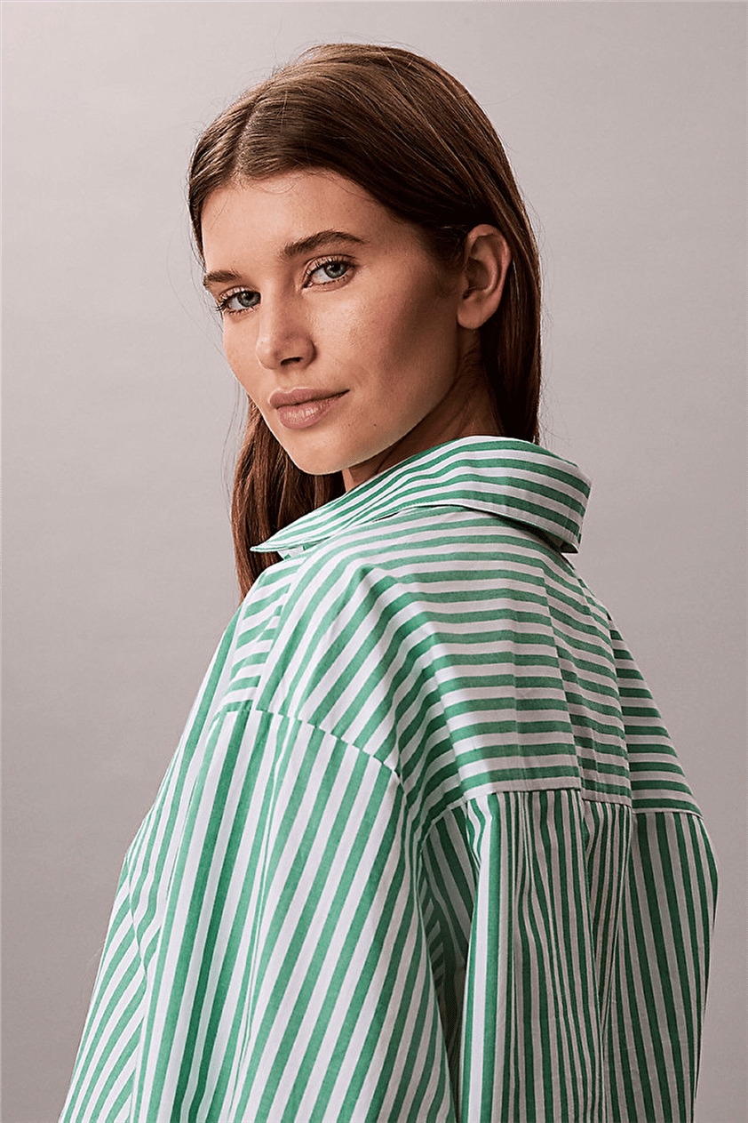 Calvin Klein Ck Graphic Cropped P Kadın Pijama Üstü Yeşil