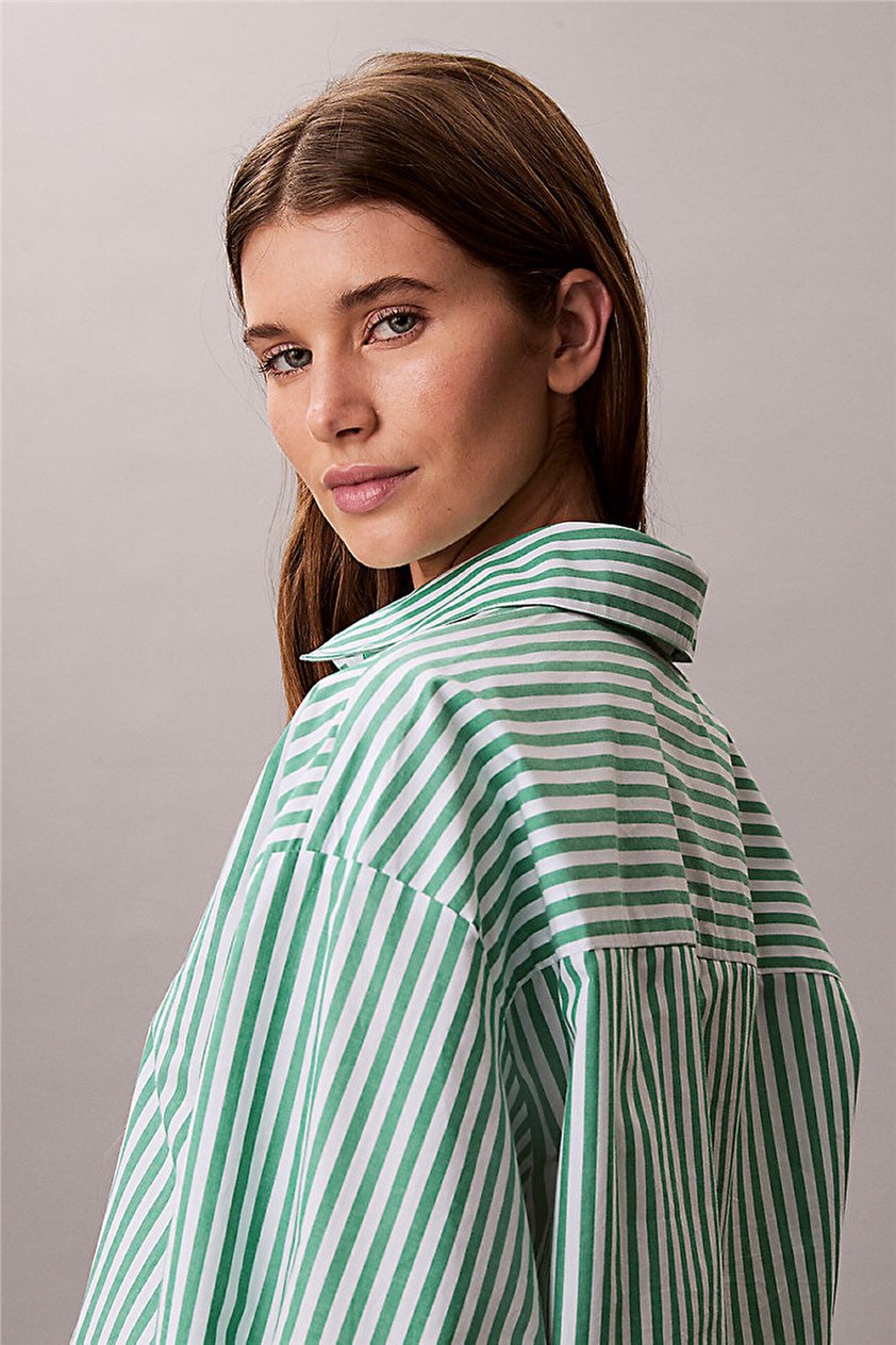 Calvin Klein Ck Graphic Cropped P Kadın Pijama Üstü Yeşil