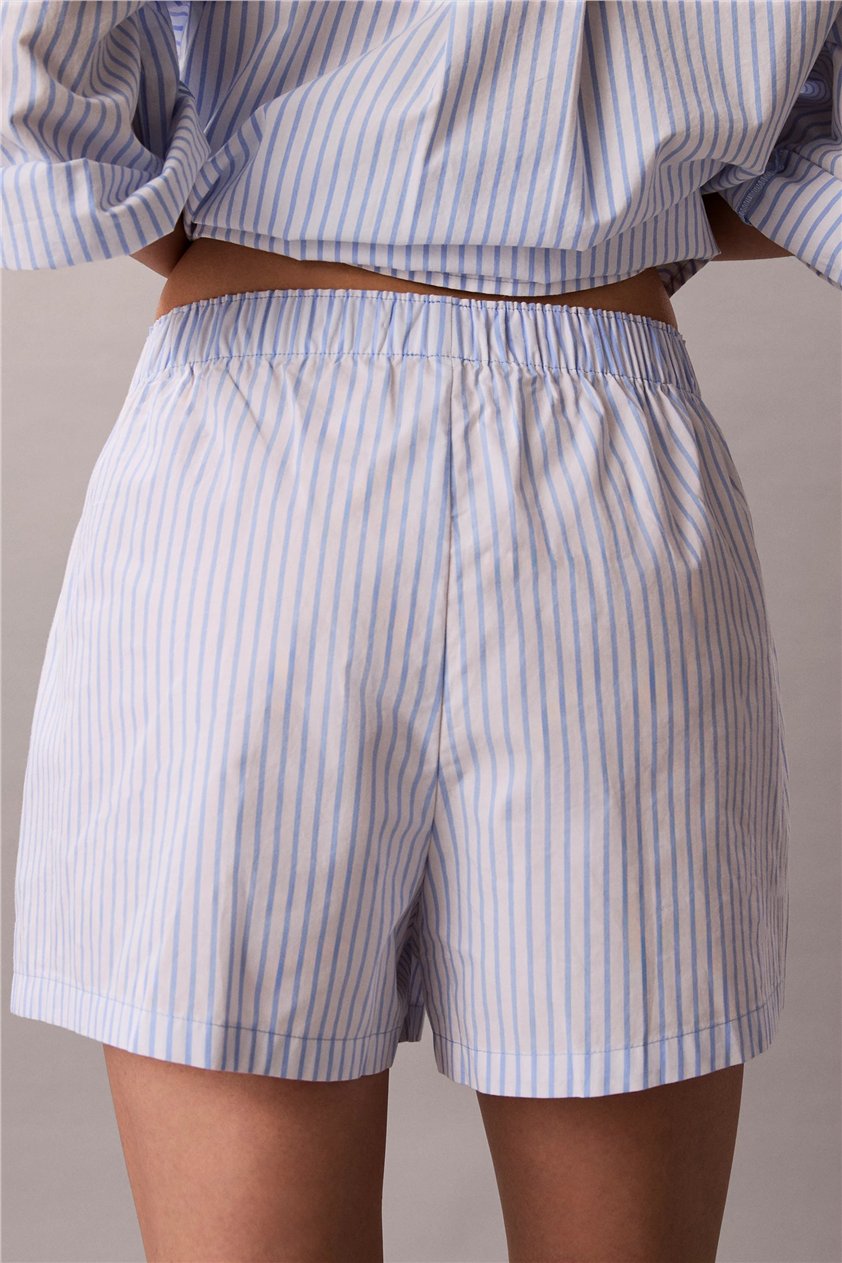 Calvin Klein Covered Wb Poplin Sh Kadın Pijama Altı Mavi