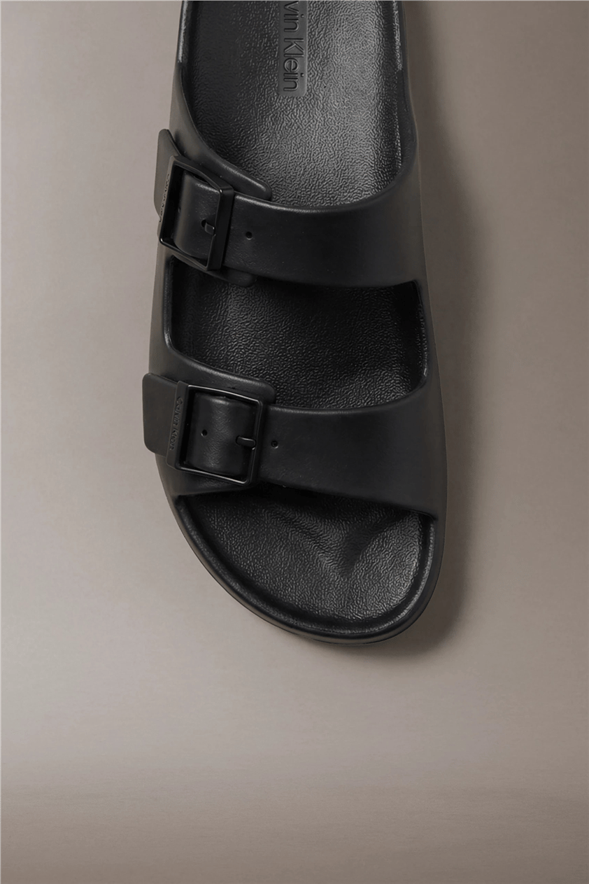 Calvin Klein Ergon Eva Double Bar Erkek Sandalet Siyah