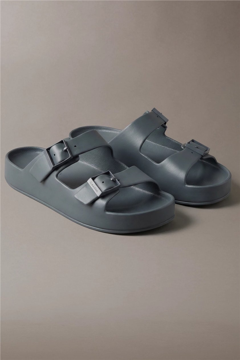Calvin Klein Ergon Eva Double Bar Erkek Sandalet Gri