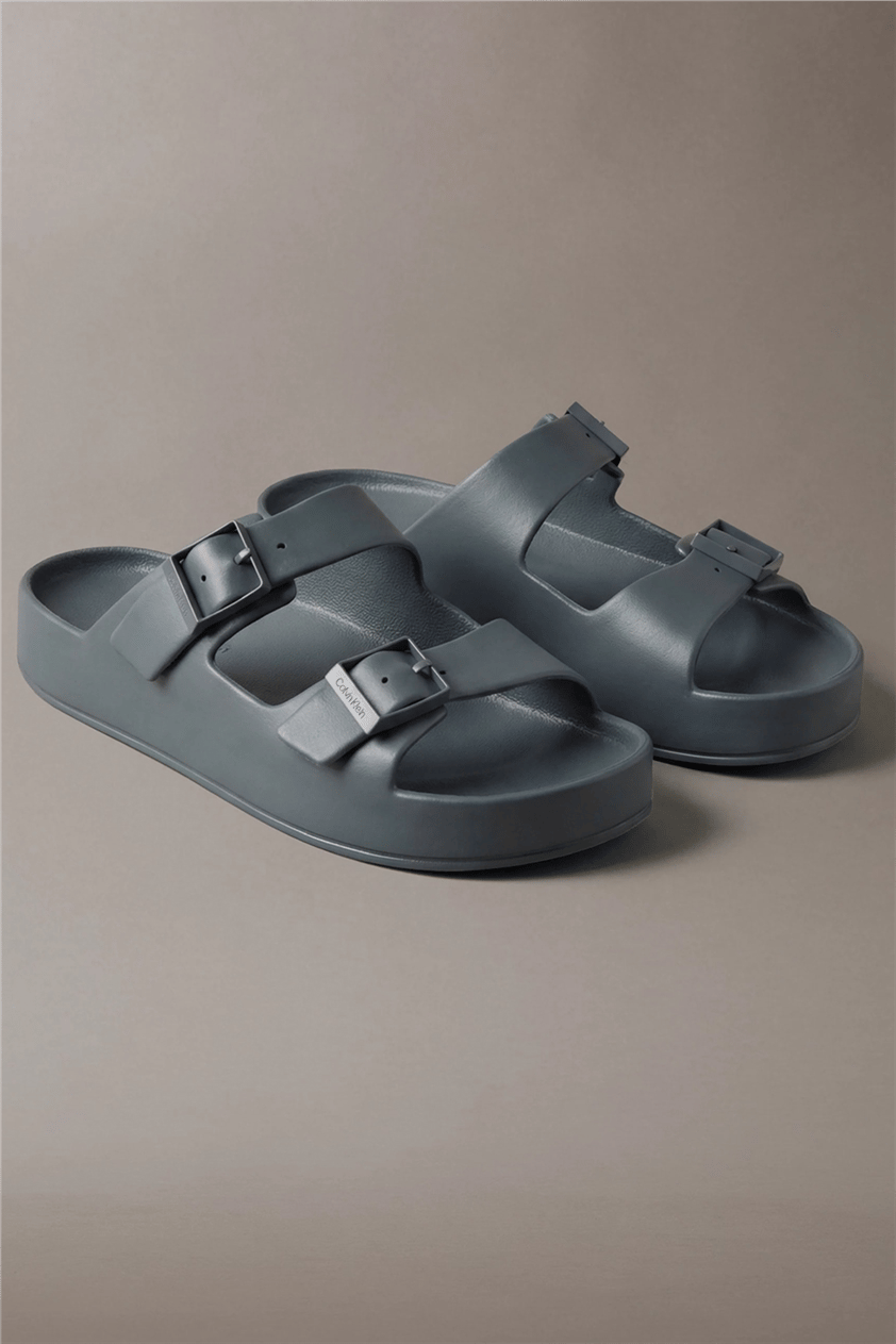 Calvin Klein Ergon Eva Double Bar Erkek Sandalet Gri