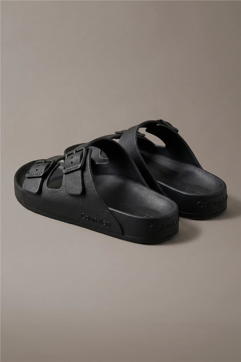 Calvin Klein Ergon Eva Double Bar Erkek Sandalet Siyah