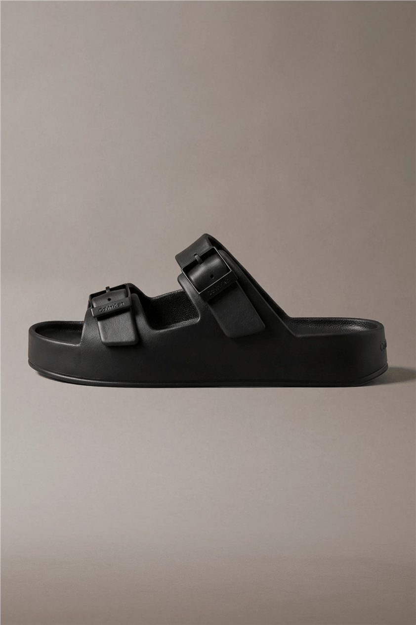 Calvin Klein Ergon Eva Double Bar Erkek Sandalet Siyah
