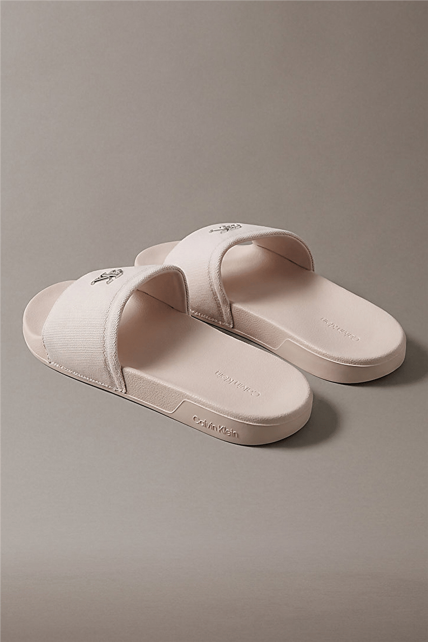 Calvin Klein Ess Slide Canvas Hdw Kadın Terlik Bej