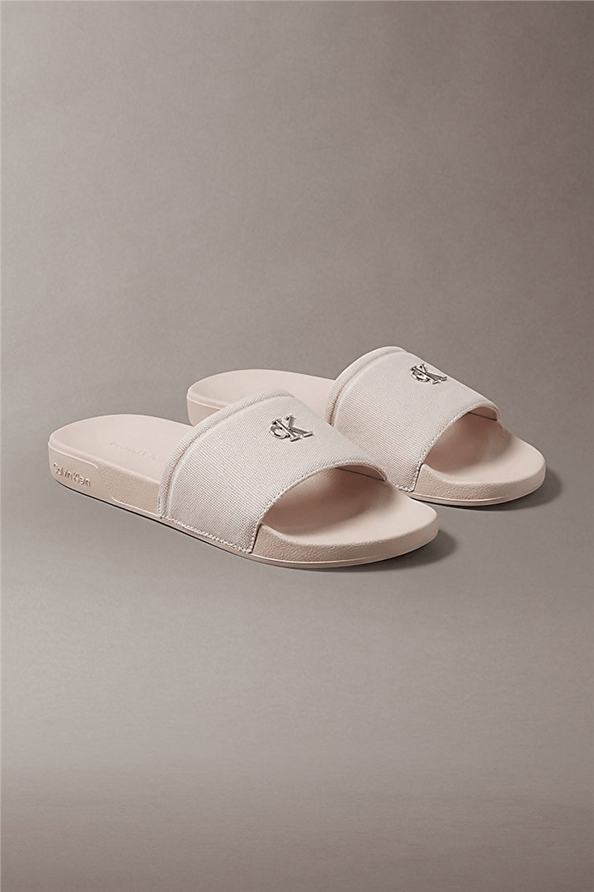 Calvin Klein Ess Slide Canvas Hdw Kadın Terlik Bej
