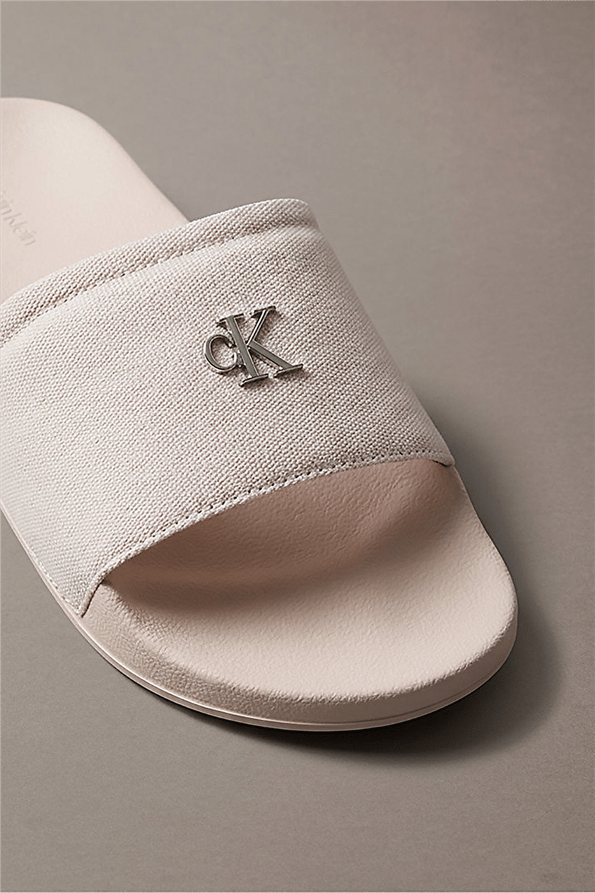 Calvin Klein Ess Slide Canvas Hdw Kadın Terlik Bej
