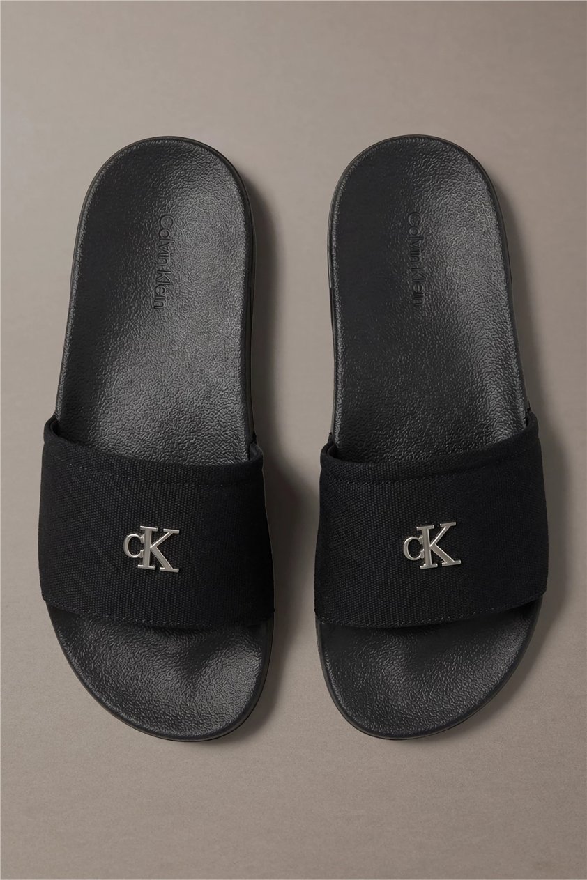 Calvin Klein Ess Slide Canvas Hdw Kadın Terlik Siyah