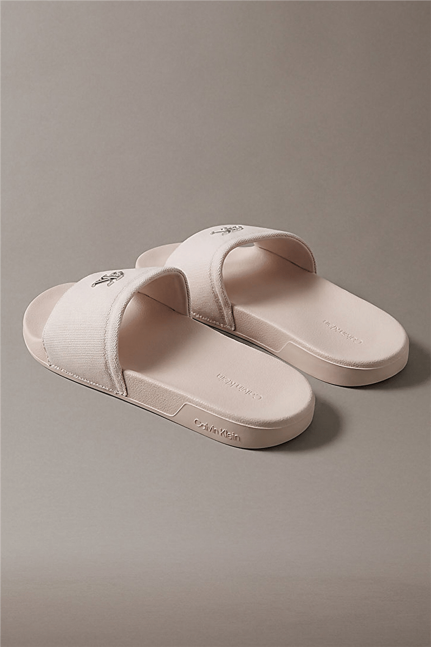 Calvin Klein Ess Slide Canvas Hdw Kadın Terlik Bej
