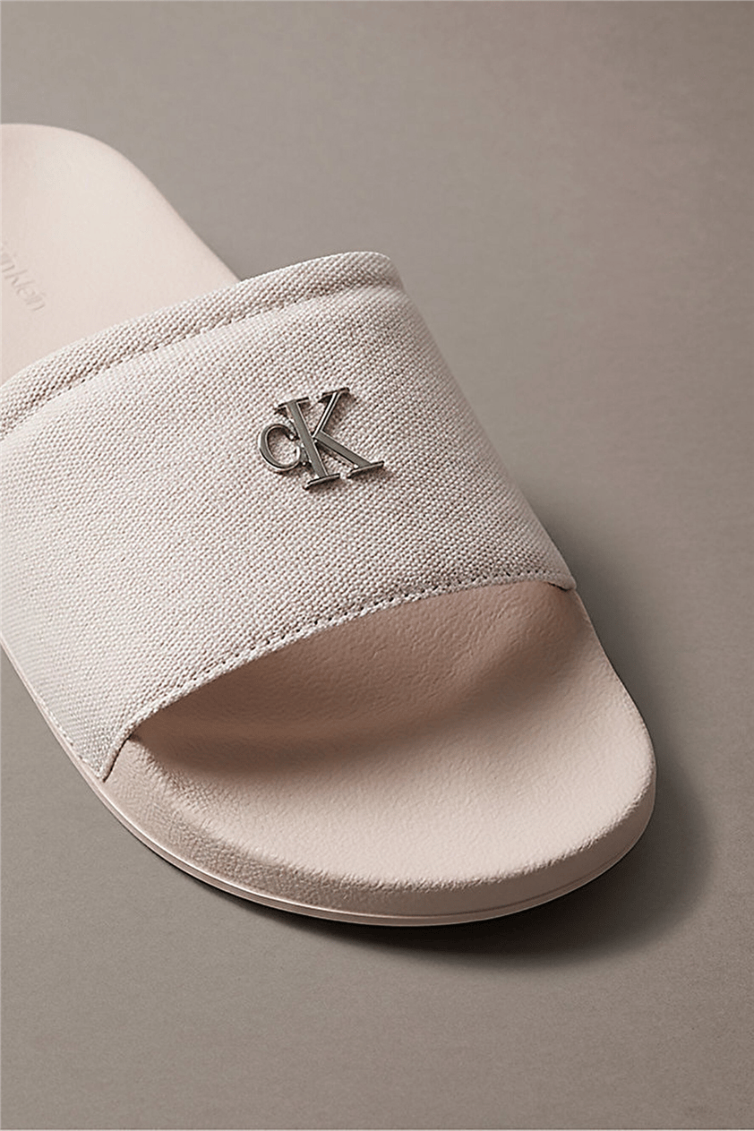 Calvin Klein Ess Slide Canvas Hdw Kadın Terlik Bej
