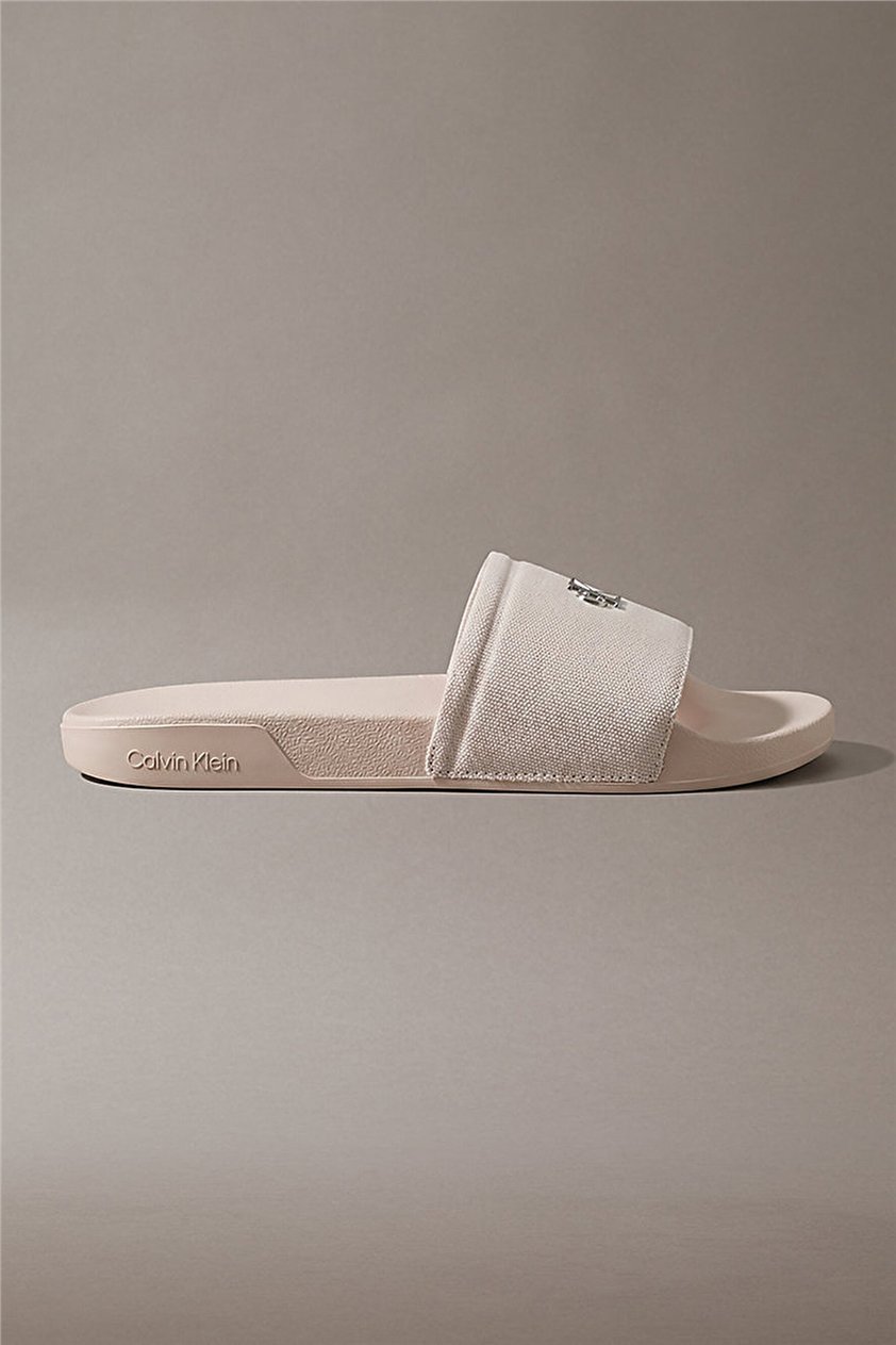 Calvin Klein Ess Slide Canvas Hdw Kadın Terlik Bej