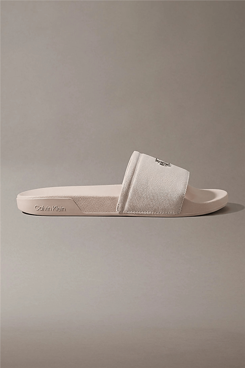 Calvin Klein Ess Slide Canvas Hdw Kadın Terlik Bej