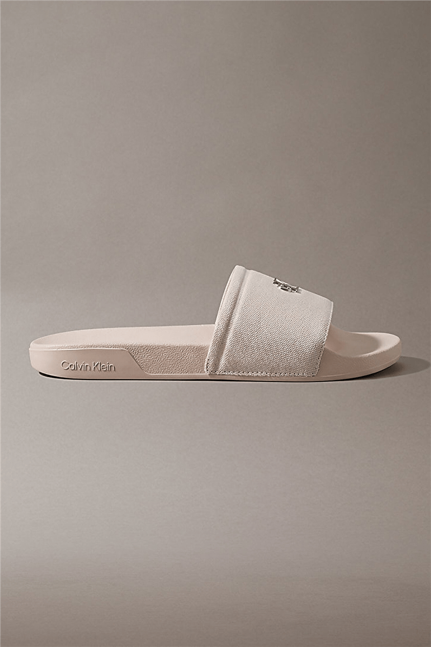 Calvin Klein Ess Slide Canvas Hdw Kadın Terlik Bej