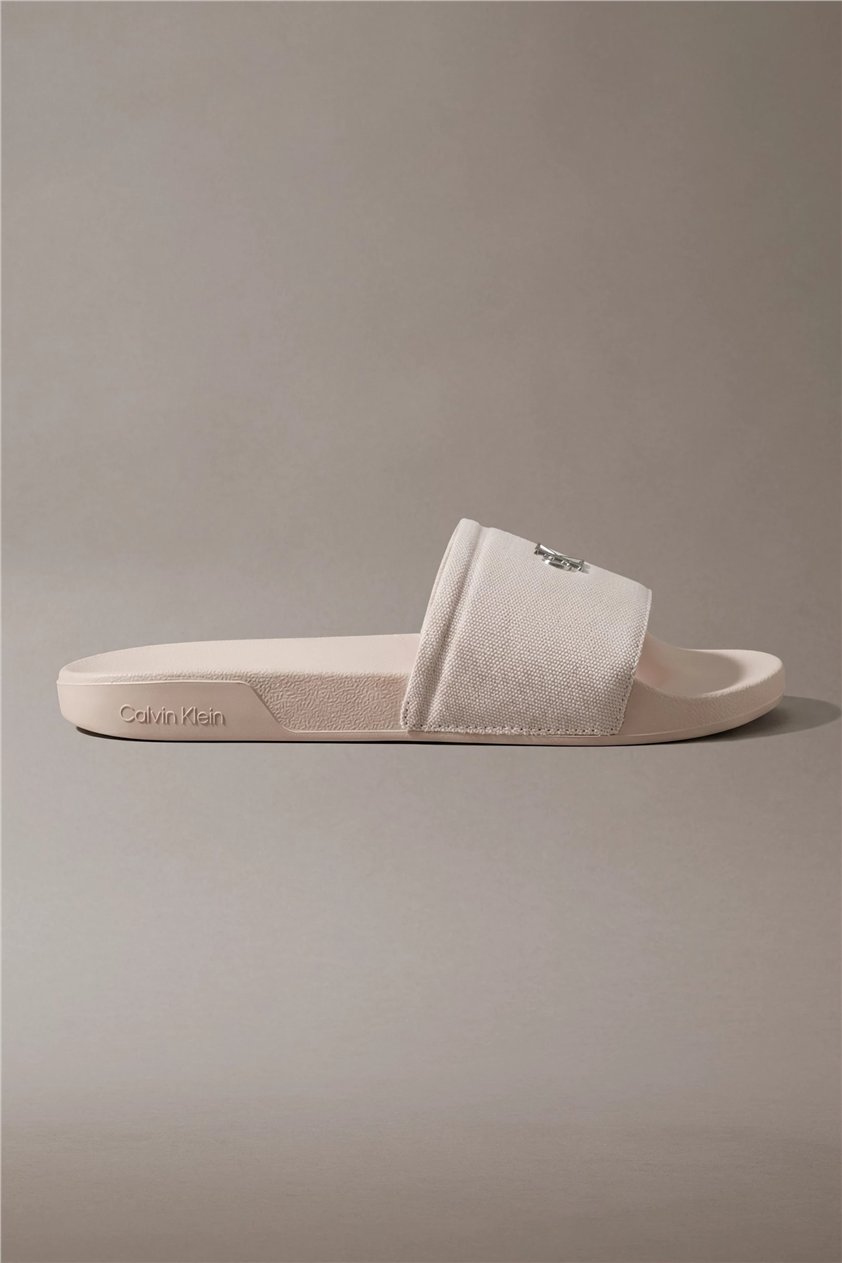 Calvin Klein Ess Slide Canvas Hdw Kadın Terlik Bej
