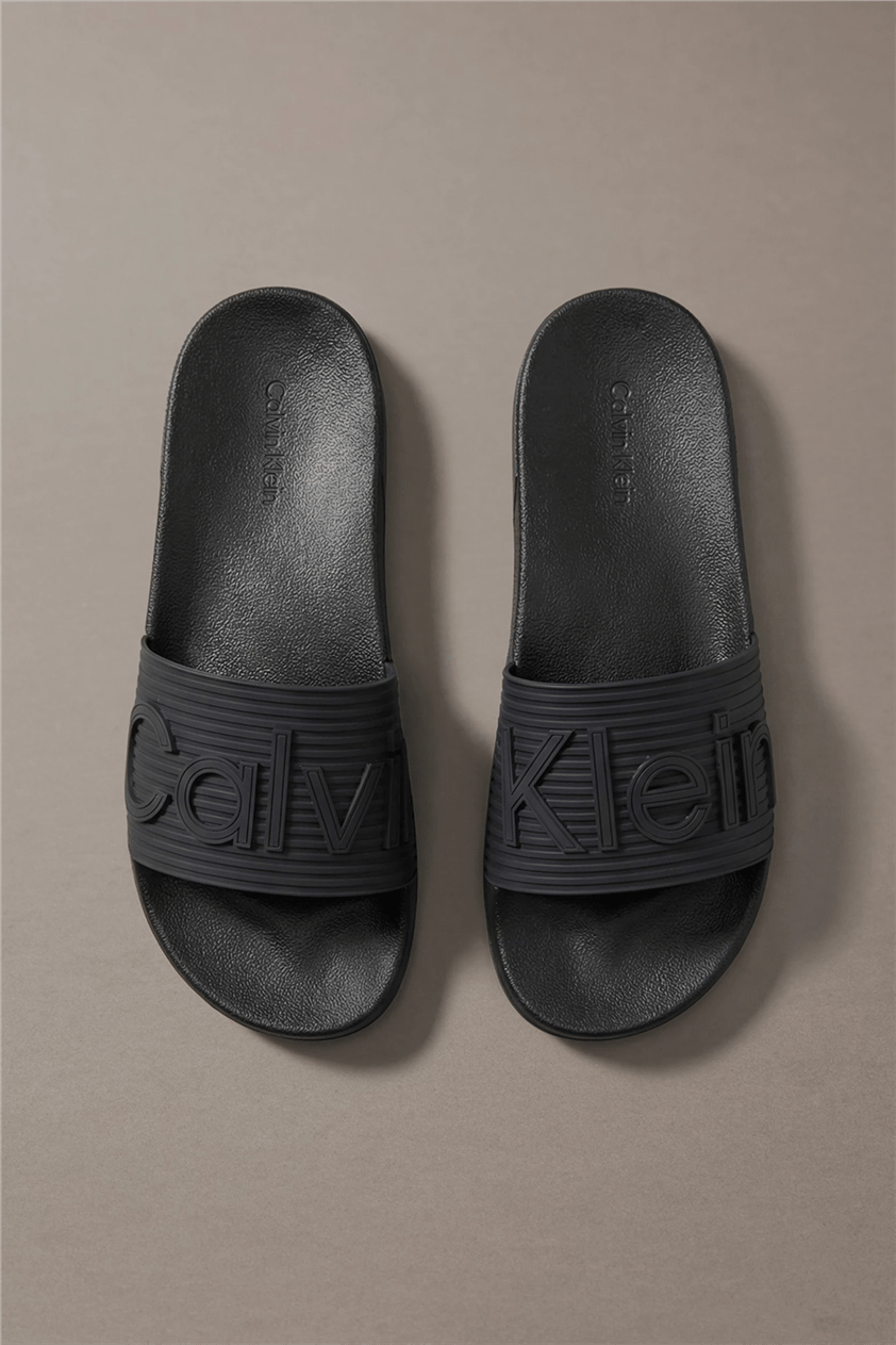 Calvin Klein Ess Slide Texture Erkek Terlik Siyah