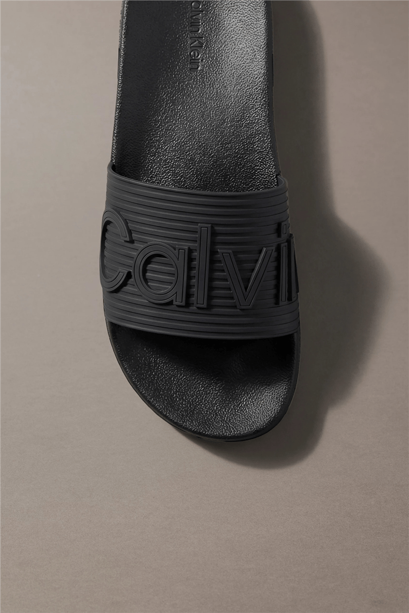 Calvin Klein Ess Slide Texture Erkek Terlik Siyah