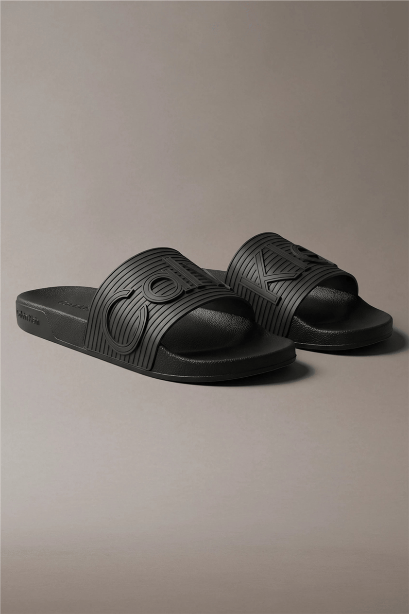 Calvin Klein Ess Slide Texture Erkek Terlik Siyah