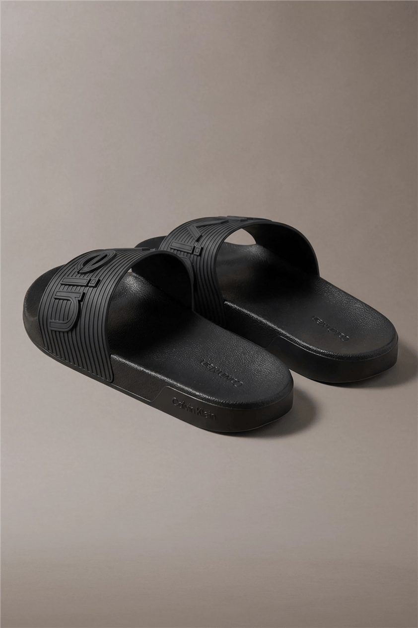 Calvin Klein Ess Slide Texture Erkek Terlik Siyah