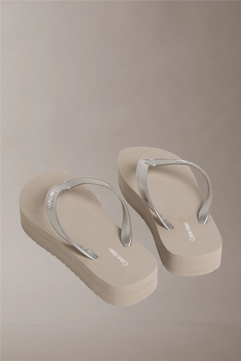 Calvin Klein Flatform Flip Flop M Kadın Terlik Gri