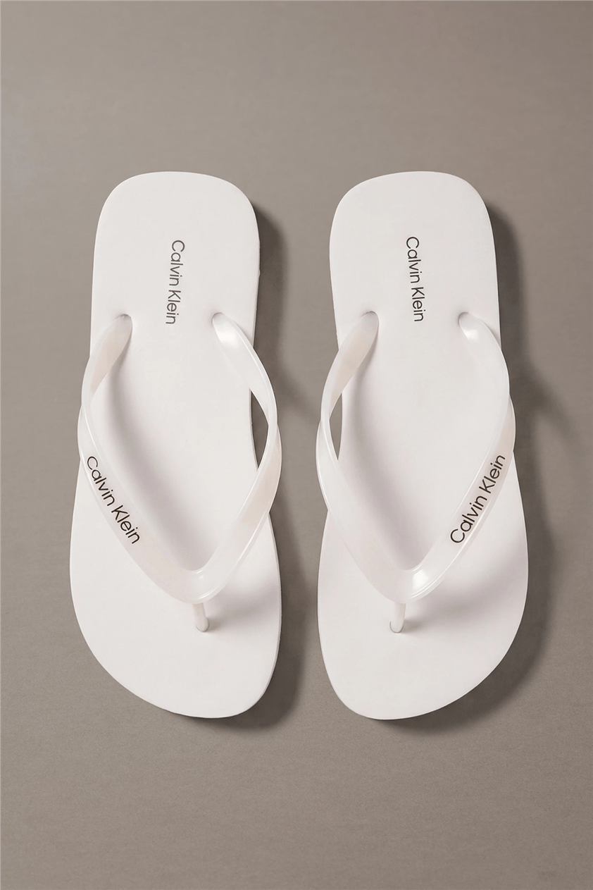 Calvin Klein Flip Flop Tpu Metall Kadın Terlik Beyaz