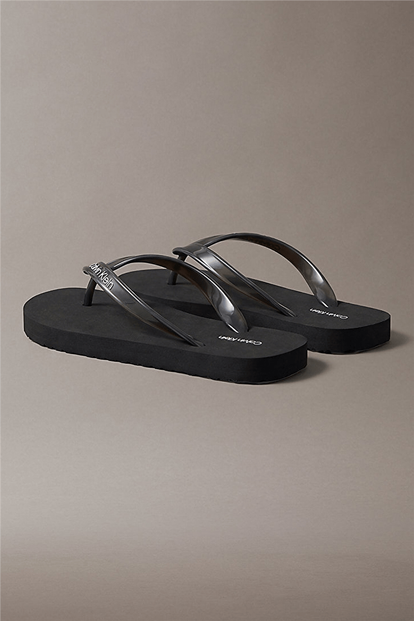 Calvin Klein Flip Flop Tpu Metall Kadın Terlik Siyah