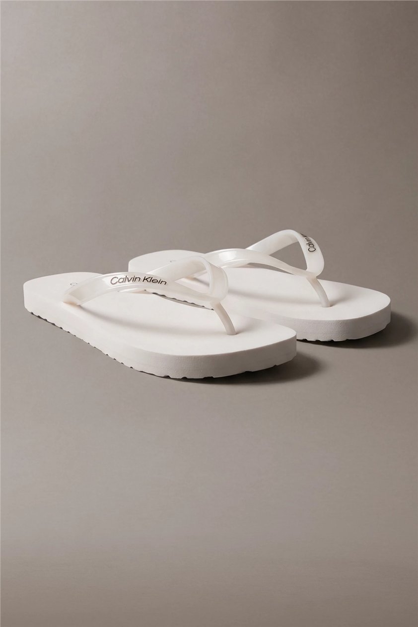 Calvin Klein Flip Flop Tpu Metall Kadın Terlik Beyaz