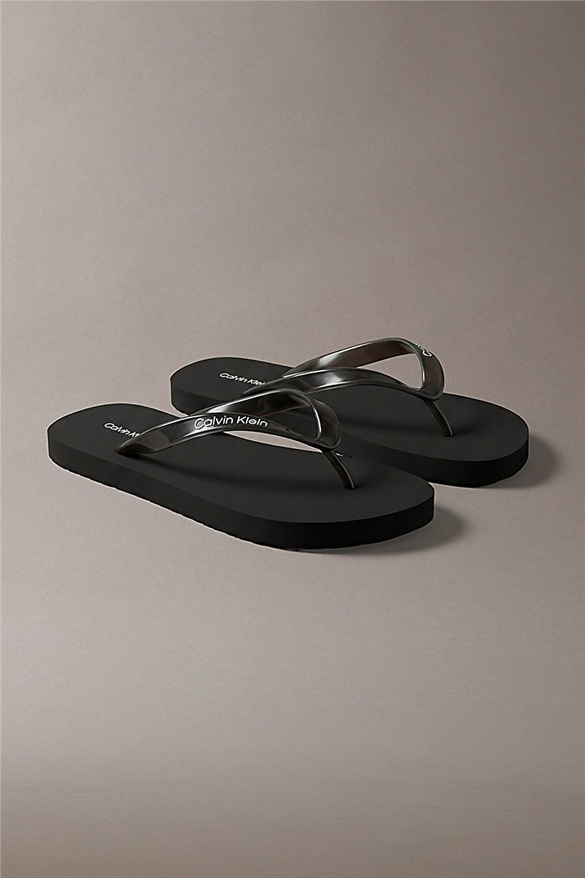 Calvin Klein Flip Flop Tpu Metall Kadın Terlik Siyah