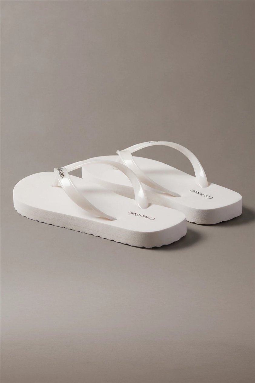 Calvin Klein Flip Flop Tpu Metall Kadın Terlik Beyaz