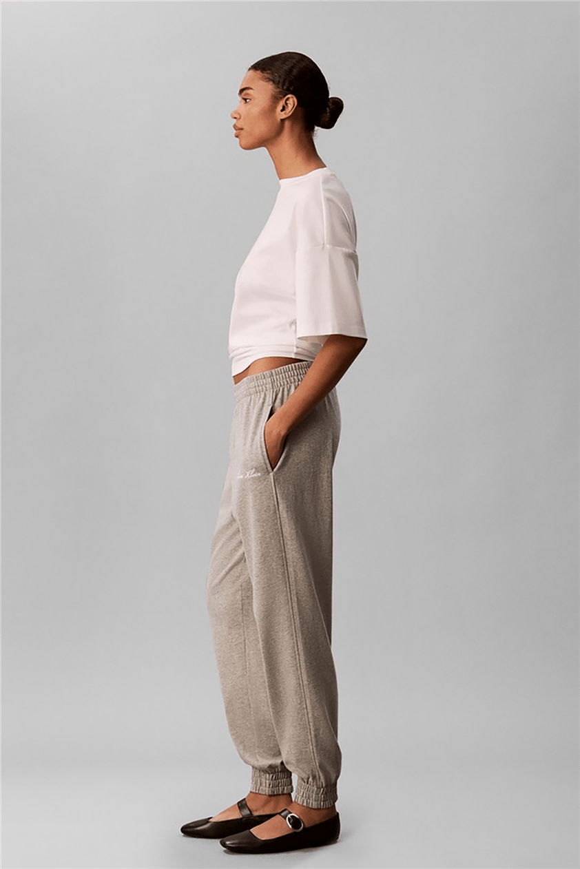 Calvin Klein Heavy Jersey Jogger- Graphic Kadın Pijama Altı Gri