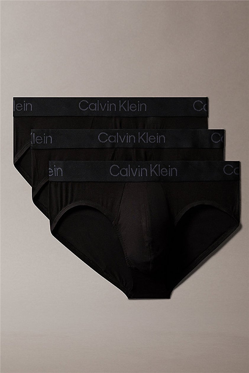 Calvin Klein Hip Brief 3Pk Erkek 3lü Boxer Siyah