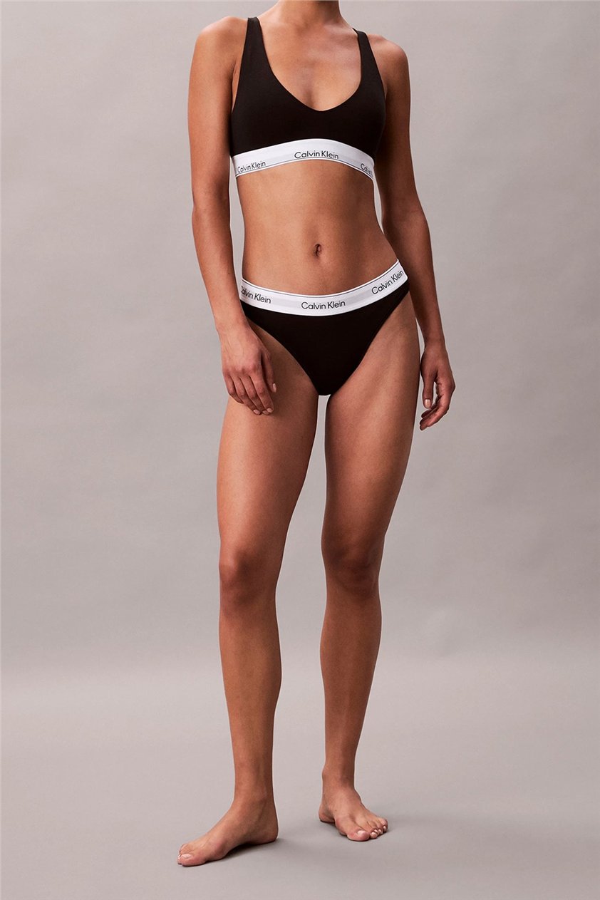 Calvin Klein Kadın High Leg Tanga Külot Siyah