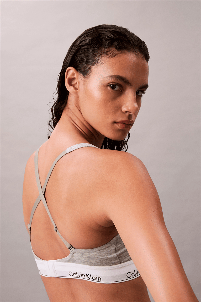 Calvin Klein Lightly Lined Bralette Kadın Sütyen Gri