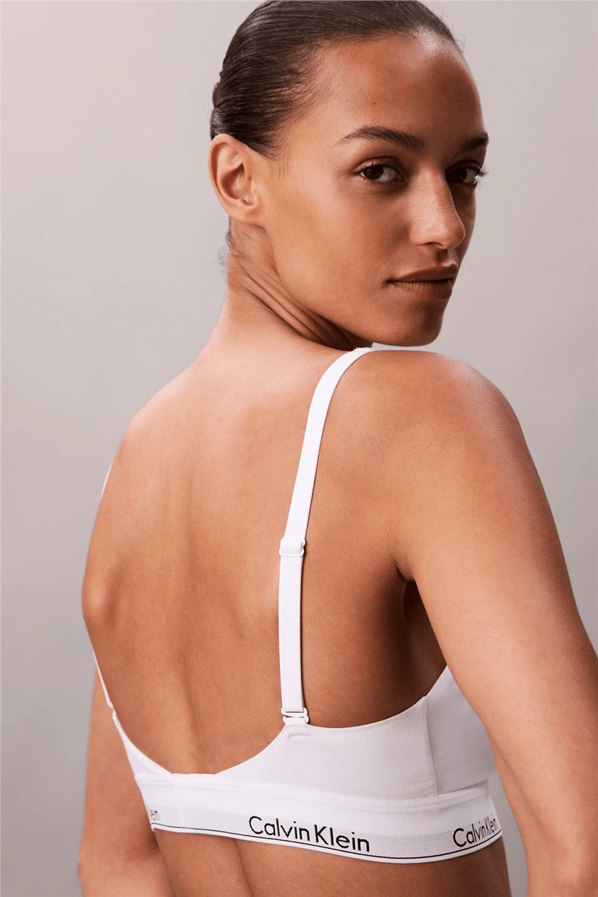 Calvin Klein Lightly Lined Bralette Kadın Sütyen Beyaz