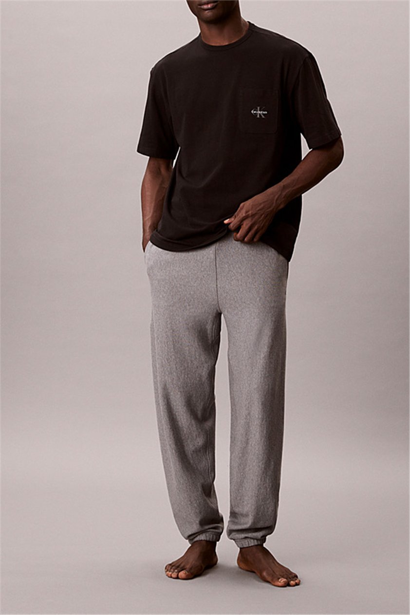 Calvin Klein Monogram S/S Crew Ne Erkek Pijama Üstü Siyah