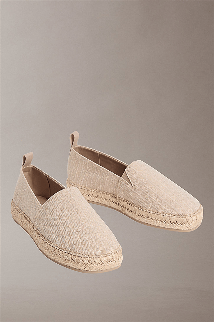 Calvin Klein Oblique Espadrille A Kadın Espadril Bej