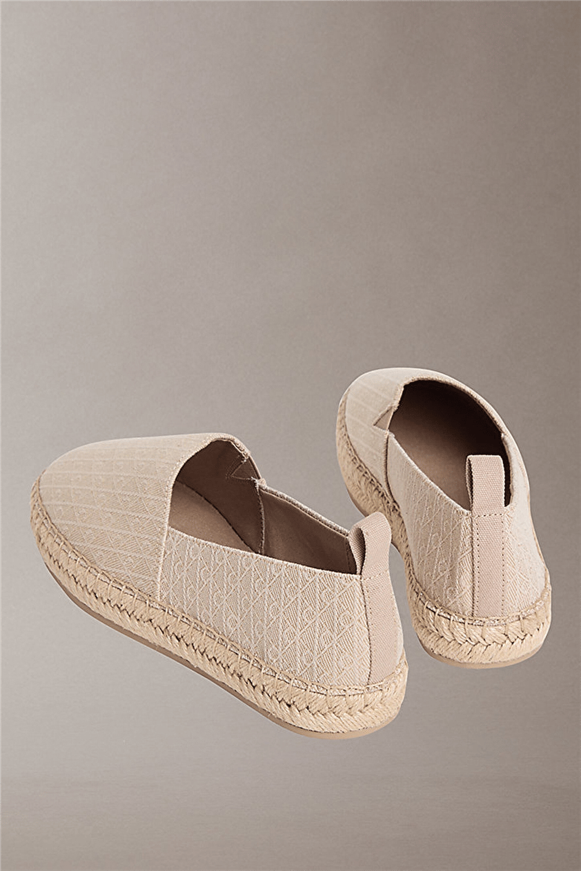 Calvin Klein Oblique Espadrille A Kadın Espadril Bej