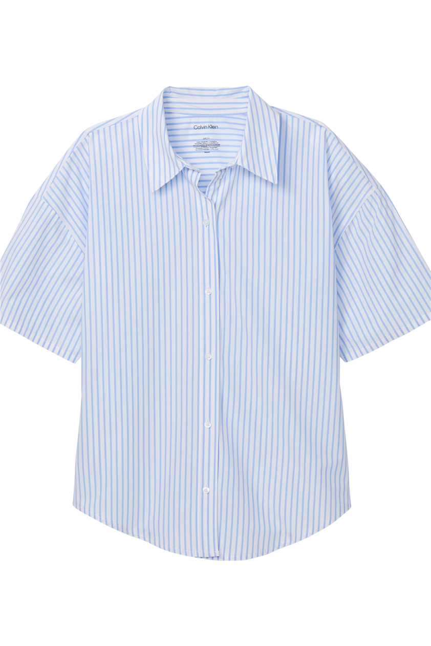 Calvin Klein Relaxed Poplin Ss Sh Kadın Pijama Üstü